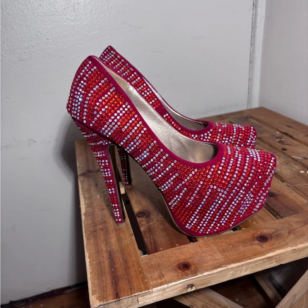 Desire by Jacobies Studded Stiletto Platform Heels